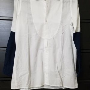 ASOS colorblock button down tuxedo shirt